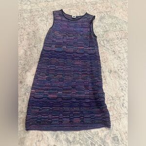 M by Missoni Purple and Blue Knit Midi Dress